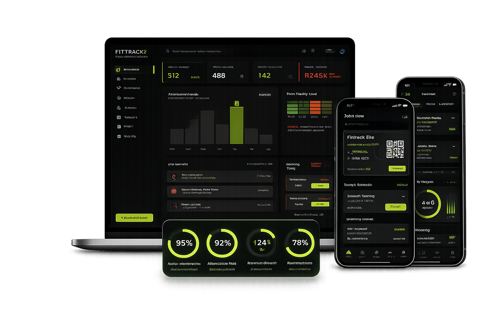FitTrack gym membership and wallet interface